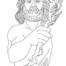 Dibujo para colorear : DIOS ZEUS , rey de los dioses olimpicos