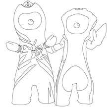 Dibujo para colorear : WENLOCK y MANDEVILLE las mascotas de las olimpiadas de Londres 2012