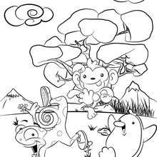 Dibujo de CHANGU, KAMU y PINGU de Petizoo para colorear - Dibujos para Colorear y Pintar - Dibujos para colorear PERSONAJES - Dibujos para colorear y pintar PERSONAJES - Dibujos de PETIZOO de LALA para colorear