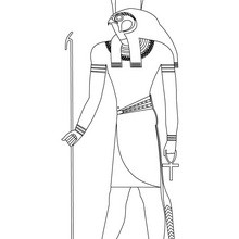Dibujo de dios egipcio HORUS para colorear - Dibujos para Colorear y Pintar - Dibujos para colorear los PAISES - EGIPTO para colorear - DIOSES EGIPCIOS para colorear