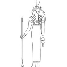 Diosa egipcia MA'AT para colorear y pintar - Dibujos para Colorear y Pintar - Dibujos para colorear los PAISES - EGIPTO para colorear - DIOSES EGIPCIOS para colorear