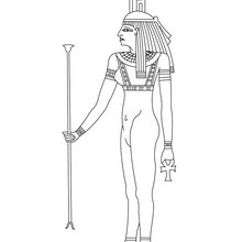 Diosa NEPTHYS para pintar en linea - Dibujos para Colorear y Pintar - Dibujos para colorear los PAISES - EGIPTO para colorear - DIOSES EGIPCIOS para colorear