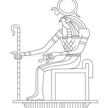 Dibujo de la deidad egipcia RA para colorear - Dibujos para Colorear y Pintar - Dibujos para colorear los PAISES - EGIPTO para colorear - DIOSES EGIPCIOS para colorear