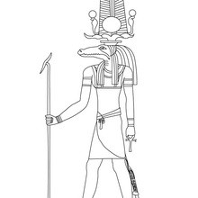 Deidad del Antiguo Egipto SOBEK para pintar online - Dibujos para Colorear y Pintar - Dibujos para colorear los PAISES - EGIPTO para colorear - DIOSES EGIPCIOS para colorear