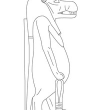 Dibujo de deidad TAWERET para colorear Antiguo Egipto - Dibujos para Colorear y Pintar - Dibujos para colorear los PAISES - EGIPTO para colorear - DIOSES EGIPCIOS para colorear