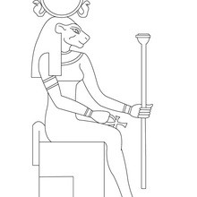 Dibujo de la diosa TEFNUT para pintar Egipto - Dibujos para Colorear y Pintar - Dibujos para colorear los PAISES - EGIPTO para colorear - DIOSES EGIPCIOS para colorear