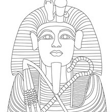 Faraón TUTANKAMÓN de Egipto para colorear y pintar - Dibujos para Colorear y Pintar - Dibujos para colorear los PAISES - EGIPTO para colorear - Dibujos de los FARAONES DEL ANTIGUO EGIPTO para pintar