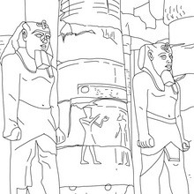 Dibujo del TEMPLO DE LUXOR para colorear Egipto - Dibujos para Colorear y Pintar - Dibujos para colorear los PAISES - EGIPTO para colorear - PIRAMIDES DE EGIPTO para colorear