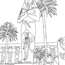 ESTATUA DE PINEDYEM EN KARNAK para colorear Egipto - Dibujos para Colorear y Pintar - Dibujos para colorear los PAISES - EGIPTO para colorear - PIRAMIDES DE EGIPTO para colorear