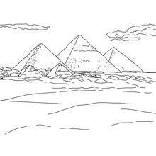 PIRÁMIDES DE GIZA para colorear y pintar Egipto - Dibujos para Colorear y Pintar - Dibujos para colorear los PAISES - EGIPTO para colorear - PIRAMIDES DE EGIPTO para colorear