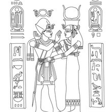 Dibujo para colorear : ARTE EGIPCIO en papiro