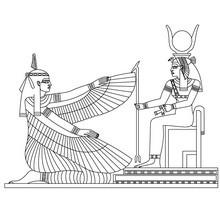 DEIDADES MAAT E ISIS para colorear Egipto - Dibujos para Colorear y Pintar - Dibujos para colorear los PAISES - EGIPTO para colorear - DIOSES EGIPCIOS para colorear
