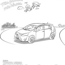 Dibujo para colorear : Coche Toyota Verso de perfil