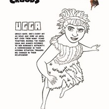 Dibujo de UGGA la primera mamá moderna para colorear - Dibujos para Colorear y Pintar - Dibujos de PELICULAS colorear - Dibujos de LOS CROODS para colorear