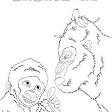 Dibujo de COPITO DE NIEVE el gorila blanco para pintar gratis - Dibujos para Colorear y Pintar - Dibujos de PELICULAS colorear - Dibujos de COPITO DE NIEVE para colorear