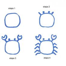 Aprender a dibujar : Cangrejo en 4 etapas
