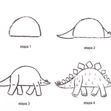 Aprender a dibujar : Estegosaurio