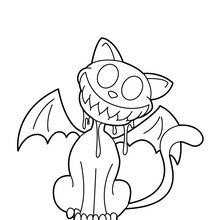 Dibujos para colorear gato murciélago 