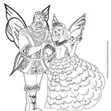 Dibujo para colorear : La princesa Catania y el Rey Regellius