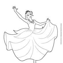 Dibujo para colorear : La princesa Catania bailando