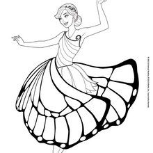 Dibujo para colorear : Barbie Mariposa bailando