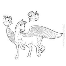 Dibujo para colorear : El caballo alado, Zee y Anu