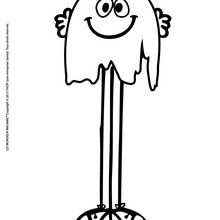 Dibujo para colorear : Don Rascatechos con su disfraz para Halloween