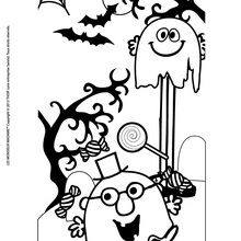 Dibujo para colorear : Feliz Halloween de parte de los Señordones