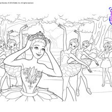 Dibujo para colorear : Bailarina Cristina en el Lago de los Cisnes