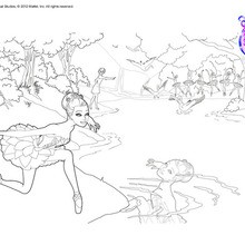 Dibujo para colorear : Bailarina Tara en El lago de los Cisnes