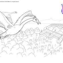 Dibujo para colorear : Cisne hechizado por la reina de las Nieves