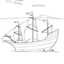 Dibujo para colorear : Barco el MAYFLOWER