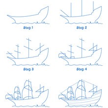 Aprender a dibujar : Barco el Mayflower