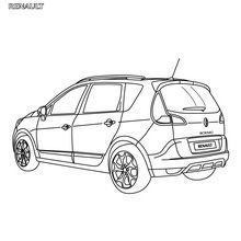 Dibujo para colorear : Coche Renault Scénic Authentique parte de atrás