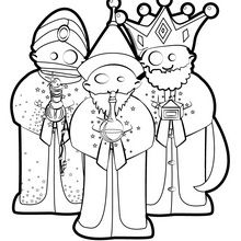 Dibujos para colorear los tres reyes magos 