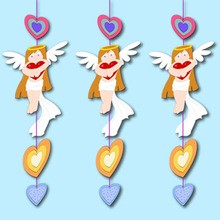 Manualidad infantil : Tiras de corazones y ángeles