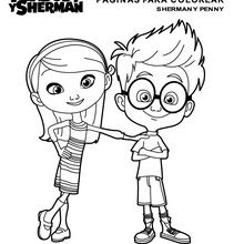 Dibujo para colorear : Sherman y Penny