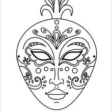 Dibujo para colorear : Máscara Veneciana