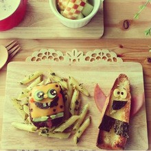 Cocinar con niños : Hamburguesa BOB ESPONJA con patatas fritas