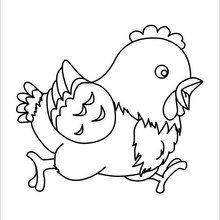 Dibujo para colorear : Pollito Feliz de Pascua