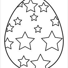 Dibujo para colorear : Huevo decorado con Estrellas