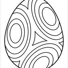 Dibujo para colorear : Huevo de Chocolate decorado