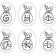 Dibujo para colorear : Letras del abecedario conejo G H I J K L