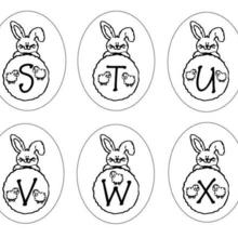 Dibujo para colorear : Letras del abecedario conejo S T U V W X