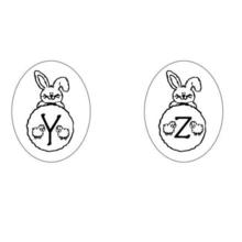 Dibujo para colorear : Letras del abecedario conejo Y Z