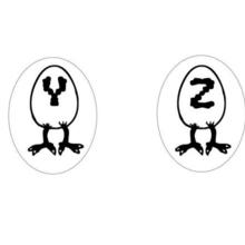 Dibujo para colorear : Letras del abecedario huevo: Y Z