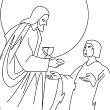 Dibujo para colorear : Jesús parte el pan