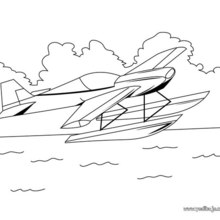 Dibujo para colorear : un avión hidroplano