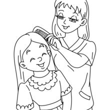 Dibujo para colorear : Mamá con su hija