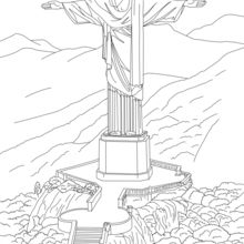 Dibujo para colorear : CorcoVado statue in Rio